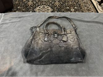 Michael Kors Ombré Hamilton Gray leather snakeskin shoulder bag
