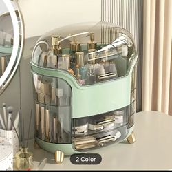 Portable Light Luxury Series Multi-Function Lipstick, Make Up Box Dustproof Cosmetics Skin Care Products Storage, Jewelry Organizer Case - Green