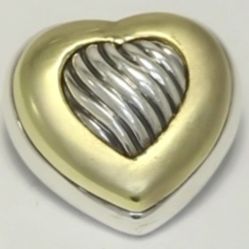 David Yurman Sterling Silver And 18kt Yellow Gold Pin Brooch 5/8"
