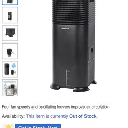 Honeywell DLC203AE Evaporative Tower Air Cooler With Fan And Humidifier, 500 CFM - 5.3 Gallon Tank (Black),