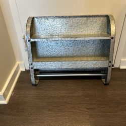 Large galvanized wall shelf