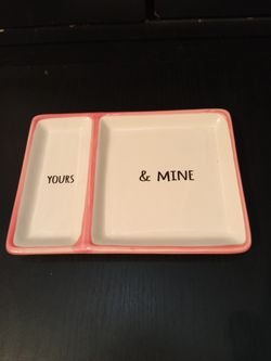 Your's & Mine Ceramic Dresser Tray