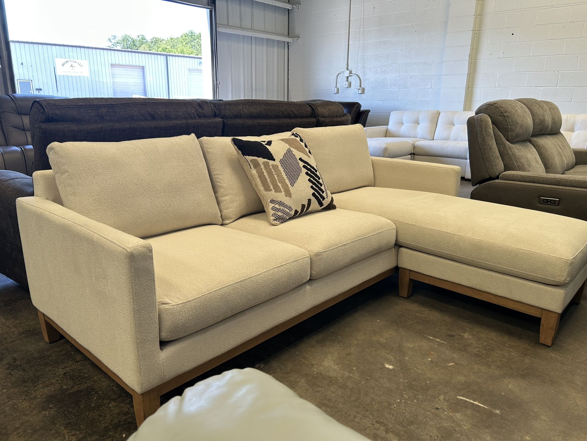 L Shaped Sofa With Accent Pillow