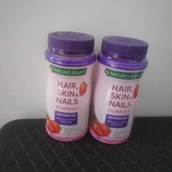 Lot of 2 Nature's Bounty Hair Skin Nails Gummies

