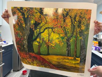"Nature's Sanctuary" landscape lithograph print by Israeli artist David Najar