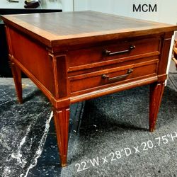 1967 MCM Lane Teak And Walnut Nightstand / Side Stand / Bedroom Furniture