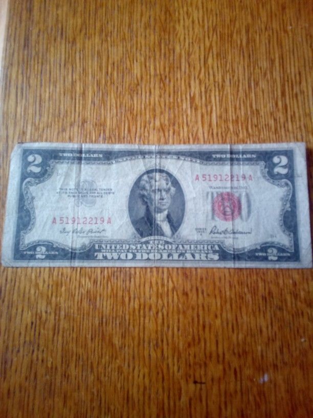 1953A Red seal $2 Bill