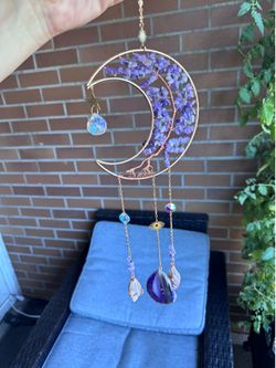 Crystal moon dream catcher