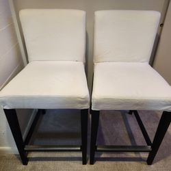 Lot of 2 Ikea Henriksdal Counter Height Padded Bar Stools Dining Chair
