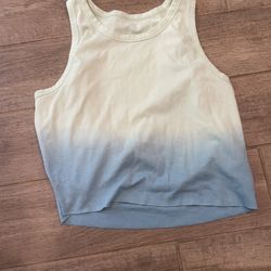 American eagle large ombré top, green to blue