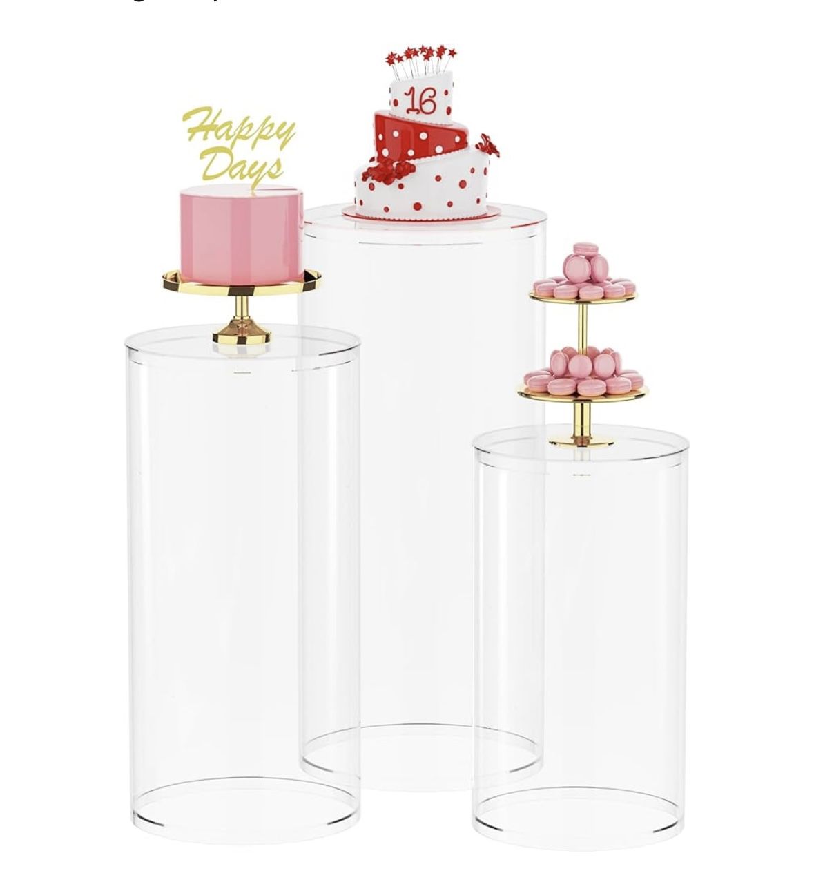 Cylinder Pedestal Stands - Clear