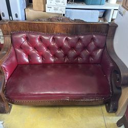 Vintage leather couch and  Chair $ free