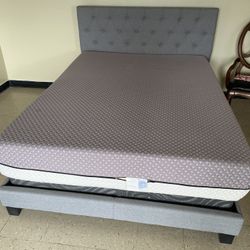 Queen size Bed Frame and Box Spring+Mattress
