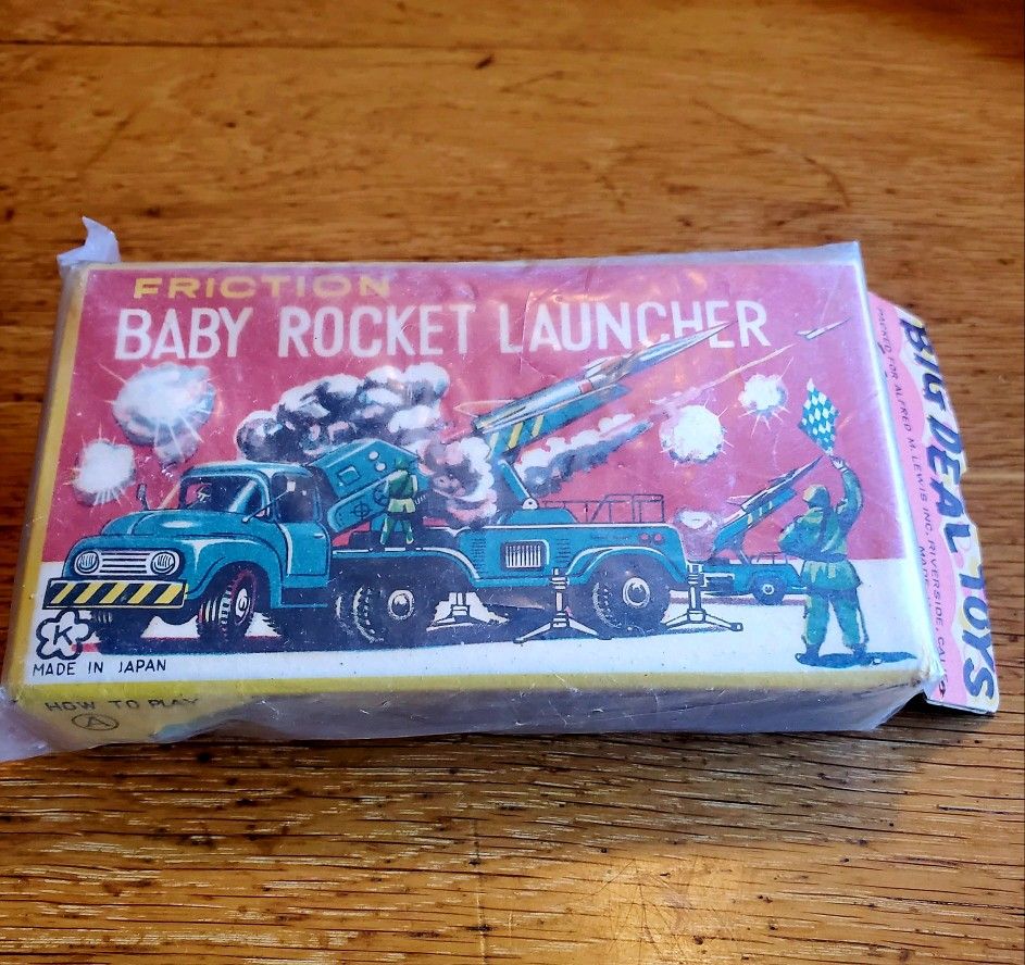 Awesome 1960s Vtg "Friction Baby Rocket Launcher" Toy Made By, Big Toys