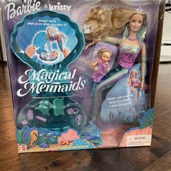 New Vintage MAGICAL MERMAIDS Mattel BARBIE & KRISSY DOLL Set LIGHT UP Figure #26837