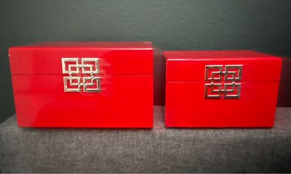 Red Decorative Boxes Set