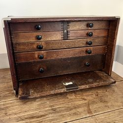 Antique Tool Box Jewelry Vintage Industrial