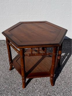 Vintage faux bamboo end table
