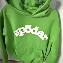 Sp5der hoodie (green Rhinestone)