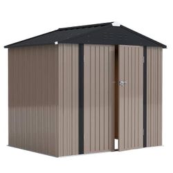 6 ft. W x 8 ft. D Outdoor Storage Metal Shed Lockable Metal Garden Shed 