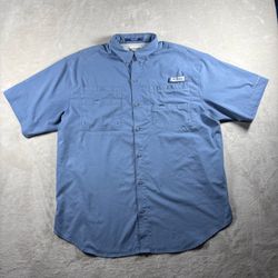 Columbia PFG Omni-Shade Tamiami Men’s Large Burn Shirt Vented Fishing #7A