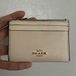 Cream Small Coach ID Case 