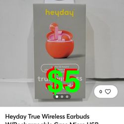 True Wireless Earbuds W/Rechargeable Case Micro USB Charging Cable-CORAL. Note: 2-each in stock left.