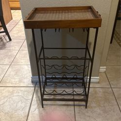 Wine Rack With Removable Top Serving Tray, $100
