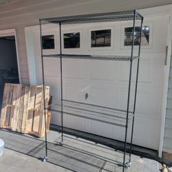 Black 4-Tier Steel Wire Storage Shelving Unit