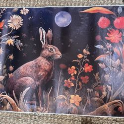 Rabbit Print On A Canvas, Wall Art