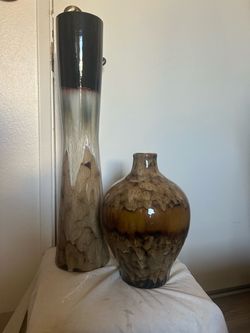 Brown Glazed Ceramic Bud Vase