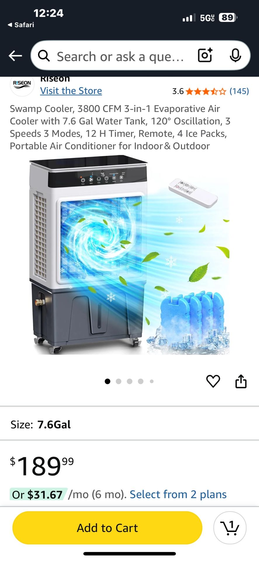 3800 CFM Swamp Cooler