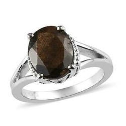 Chocolate Sapphire Ring in Platinum (Size 9)
