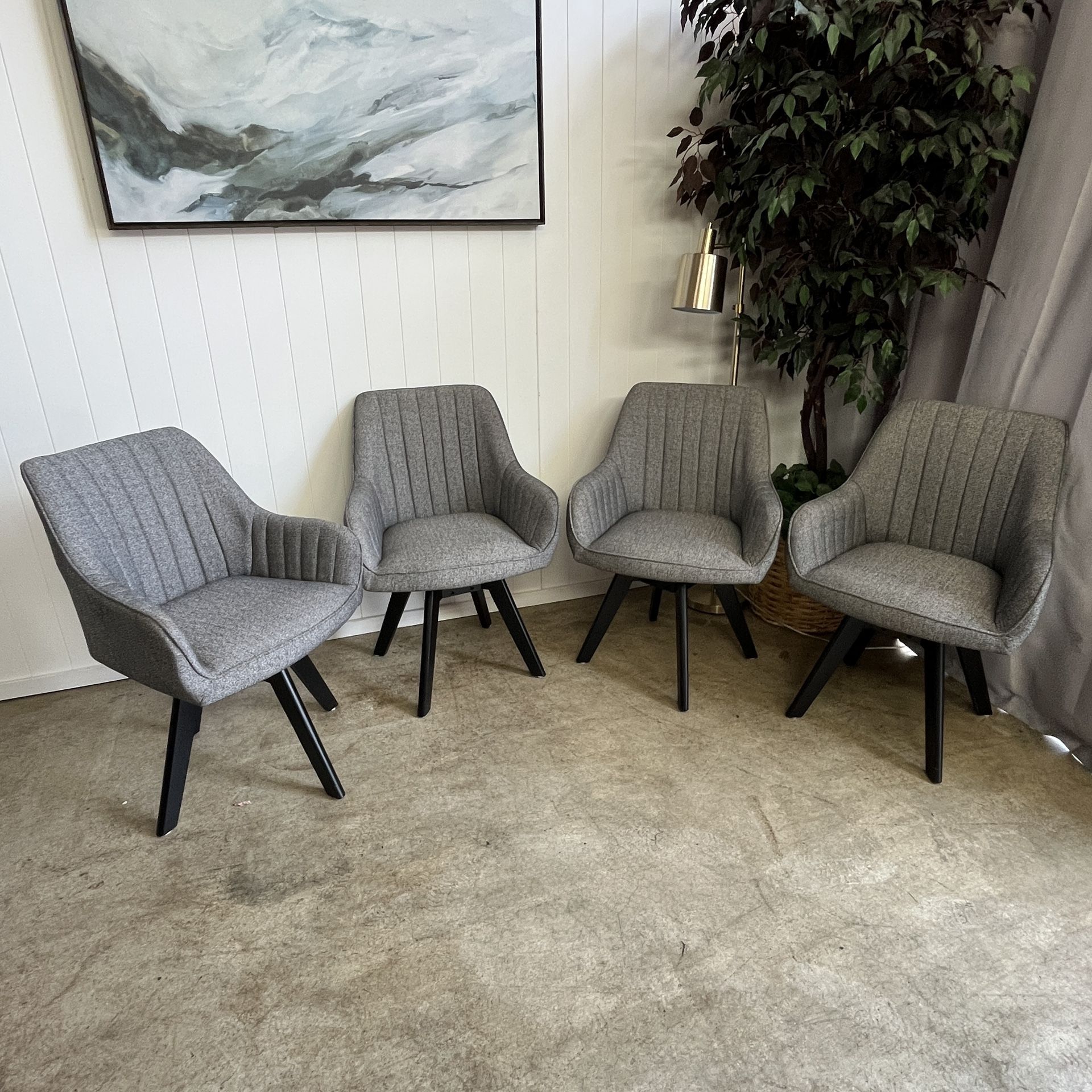 Set Of 4 Swivel Dining Chairs