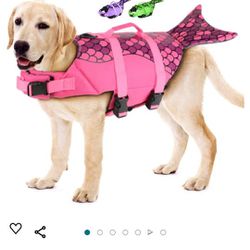 New Dog Life Vest Pink Mermaid 🧜‍♀️ Style Size Large