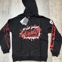Hellstar Men's Black Sports Future Flame Pullover Hoodie Size S