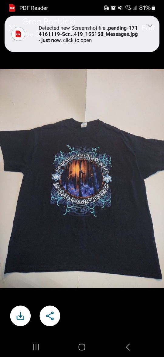 Gildan T-shirt XL Euc No Winter Lasts Forever, No Spring Skips It's Turn