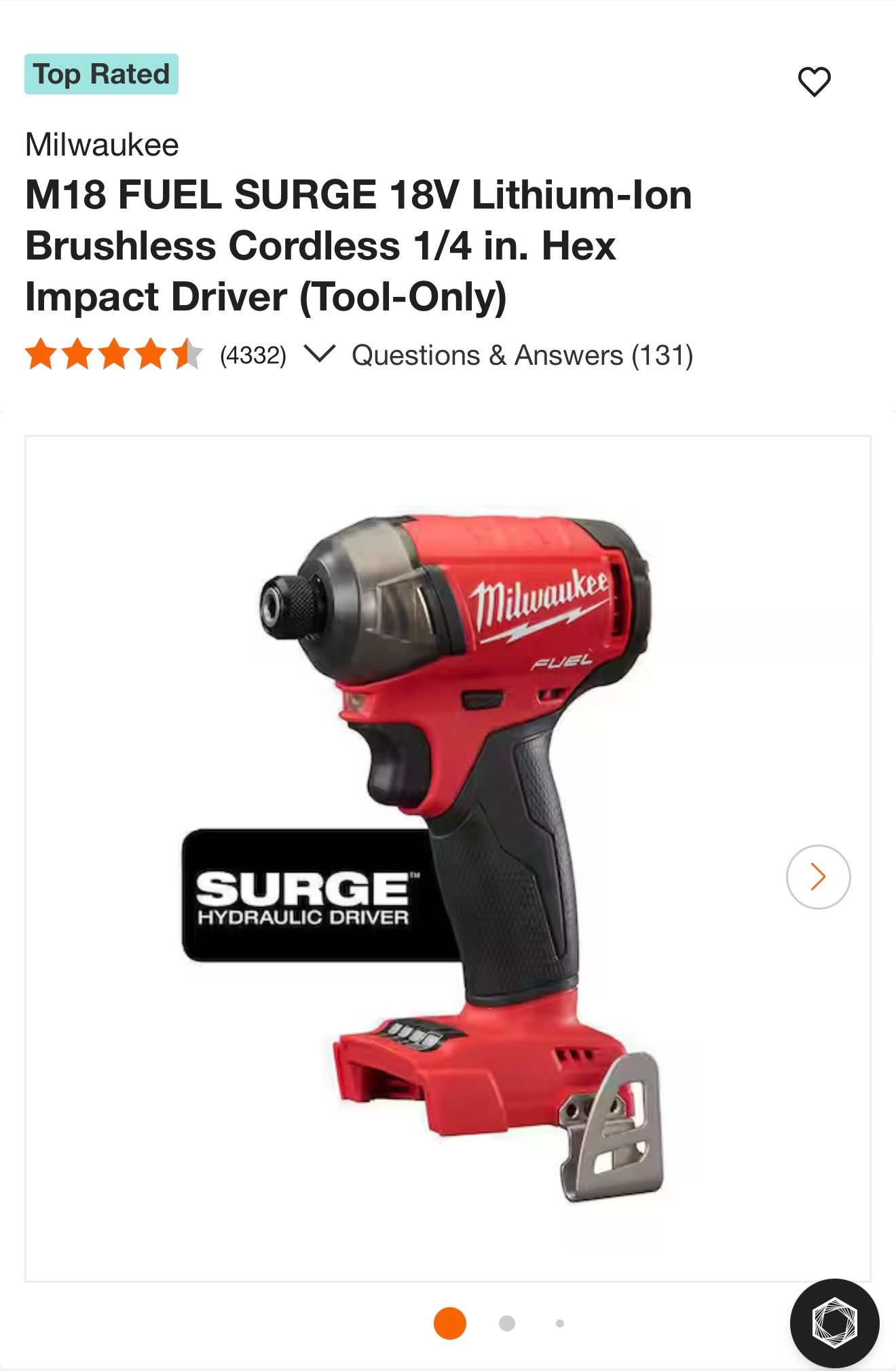 M18 Fuel 1/4inch Milwaukee Impact Driver  