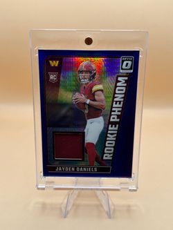 2024 Jayden Daniels optic rookie phenoms blue hyper jersey patch rookie card🔥