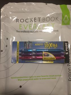 Notebook- Rocket book and pens