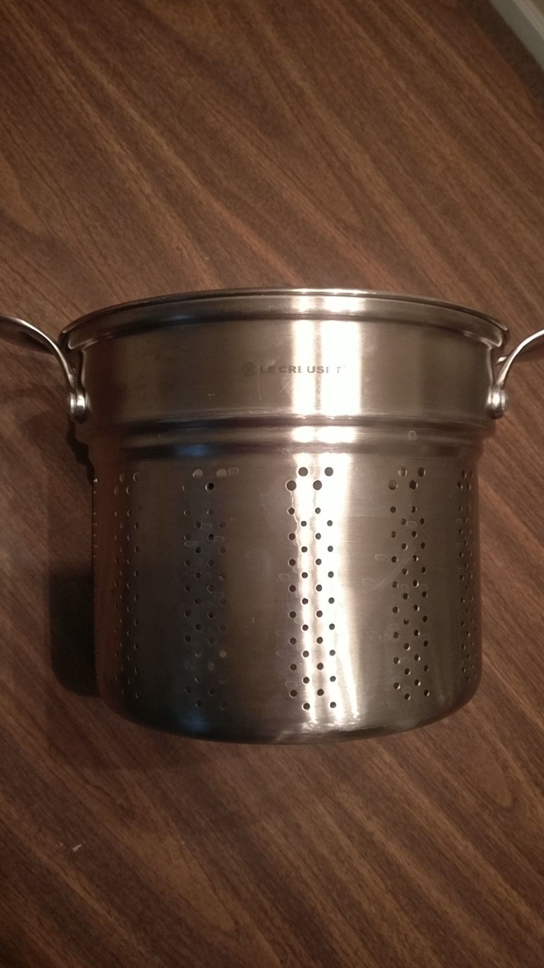 Le Creuset stainless steel deep colander insert strainer steamer