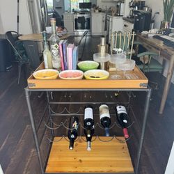 Wood Bar Cart 