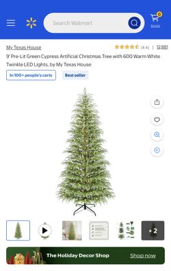 9FT TREE HEIGHT 600 WARM WHITE LED LIGHTS WITH STEADY/ SHIMMERING FUNCTIONS 959 BRANCH TIPS 52IN DIAMETER(pino Navideño NUEVO Mide 9 Pies )