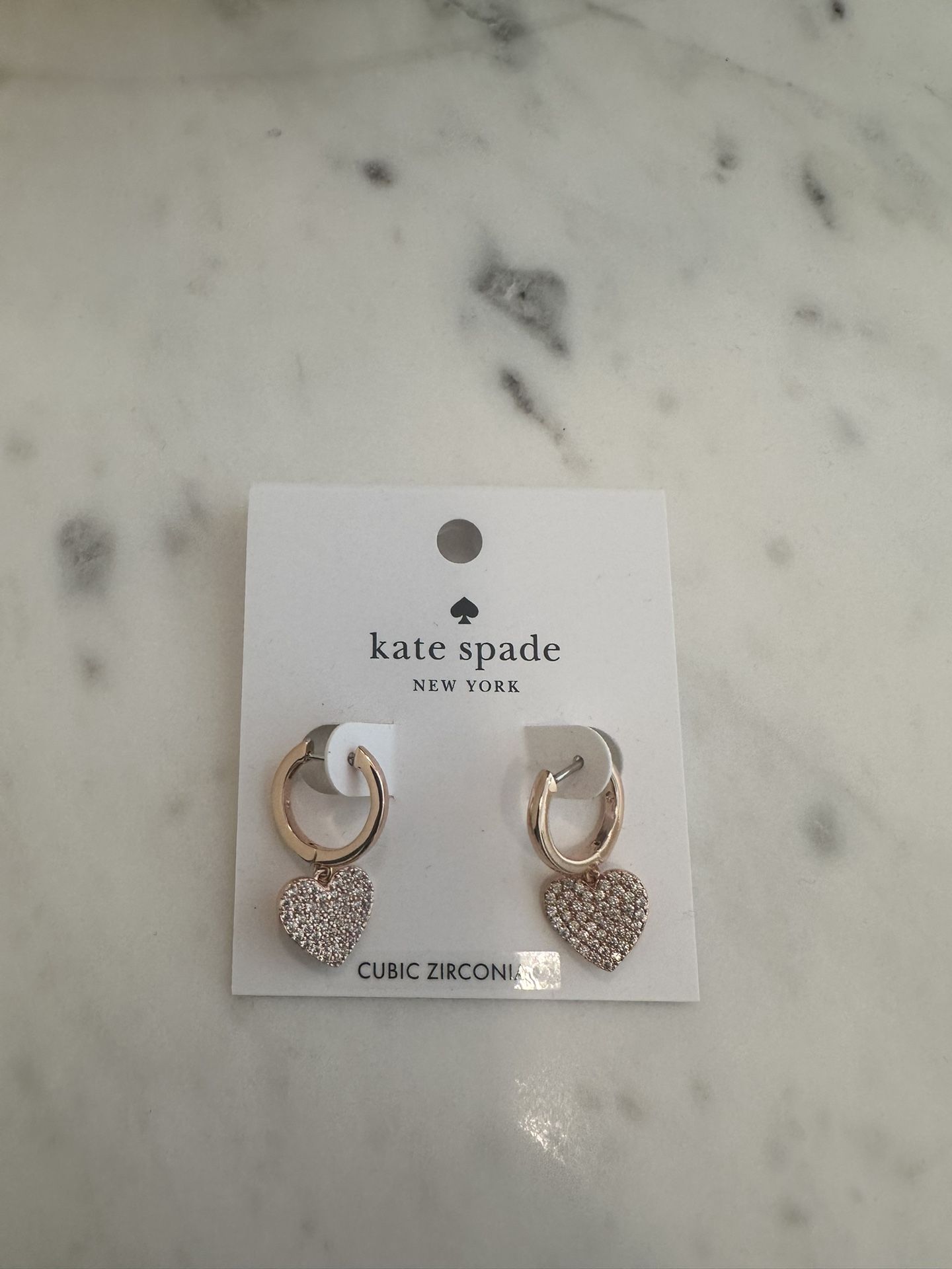 Kate Spade Rose Gold Heart Earrings