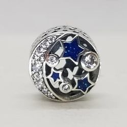 Sterling Silver Pandora Bracelet Charm: Vintage Night Sky