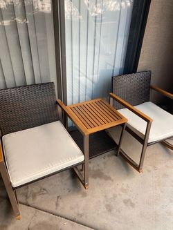 3-Piece Outdoor Bistro Set with Cushions