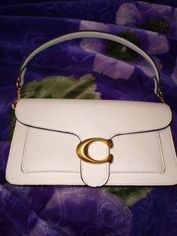 Coach Tabby shoulder bag purse white C logo classic pretty