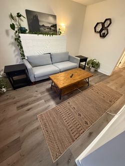 Living Room Set - Couch, End Tables, Coffee Table, and Runner