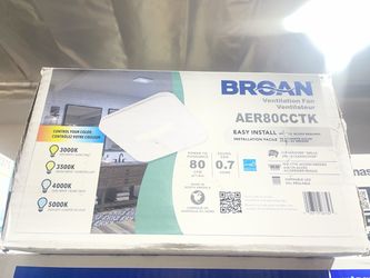 Broan-NuTone 80 CFM Ceiling Bathroom Exhaust Fan with CCT LED Light CleanCover Grille AER80CCTK