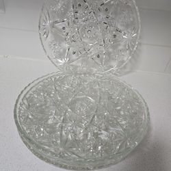 4 Vintage Anchor Hocking Platers